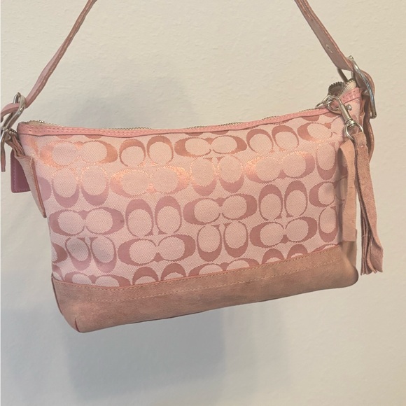 Coach Pink and Tan Shoulder Bag Y2K Vintage - Picture 3 of 13